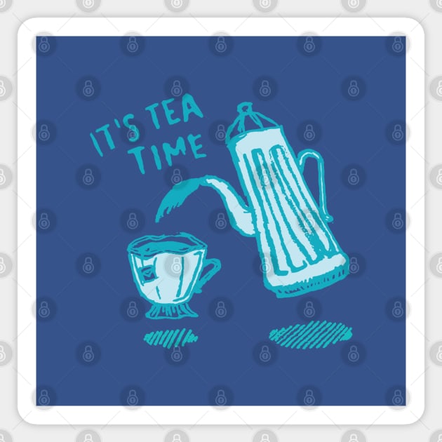 Its Tea Time Sticker by Cottonbutton